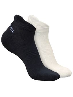 Heelium - Bamboo Ankle Socks-FreeSize UK7-11,2 Pairs,Black,White,Anti dour,Anti Blister (Pack of 2)