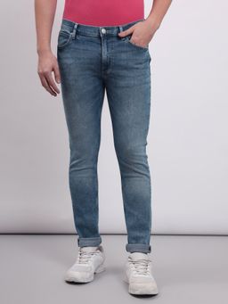 Lee - Men Blue Bruce Skinny Fit Mid Rise Light Fade Jeans