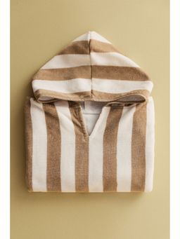 H&M - Unisex Brown Striped cotton towel cape