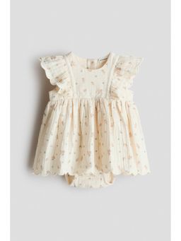 H&M - Girls Multi-Color Cotton muslin bodysuit dress