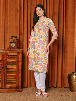 MEENA BAZAAR - Multi-Color Cotton Printed Kurta