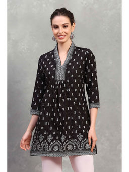 Rangriti - Black Cotton Printed Kurti