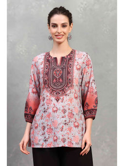 Rangriti - Grey Polyester Floral Kurti