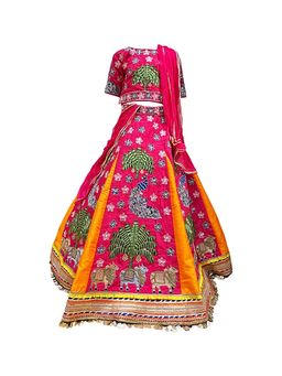 Alyaansh Couture - Pink Silk Half Sleeves Lehenga With Blouse & Dupatta