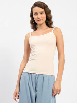 Madame - Beige Cotton Spaghetti Camisole