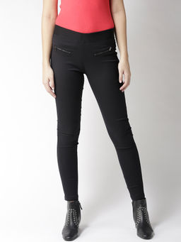 Xpose - Women Black Solid High-Rise Treggings