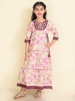 Lil Pitaara - Pure Cotton Ethnic Gown Dress Pink
