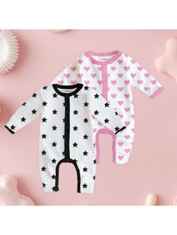 Kidbea - Full Sleeves Organic Cotton Printed Multicolour Romper (Pack of 2)