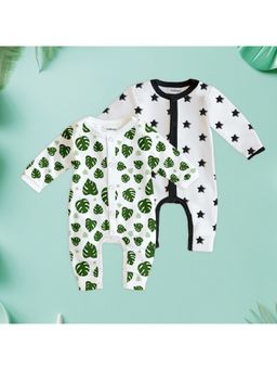 Kidbea - Full Sleeves Organic Cotton Printed Multicolour Romper (Pack of 2)