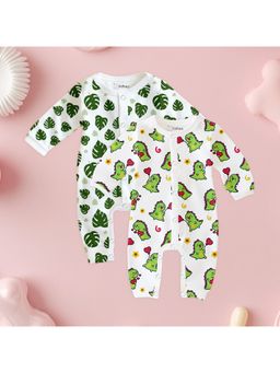 Kidbea - Full Sleeves Organic Cotton Printed Multicolour Romper (Pack of 2)