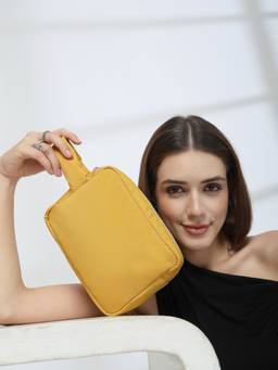 Anekaant - Drift Mustard Polyester Travel Pouch