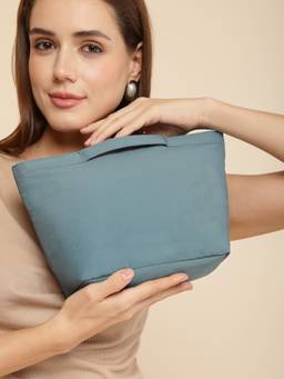 Anekaant - Drift Dusty Teal Blue Polyester Solid Travel Pouch