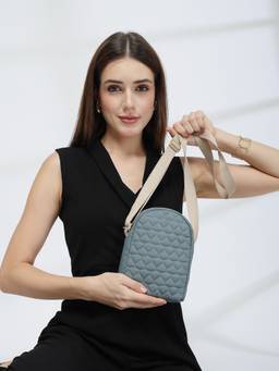 Anekaant - Drift Dusty Blue Polyester Quilted Sling Bag