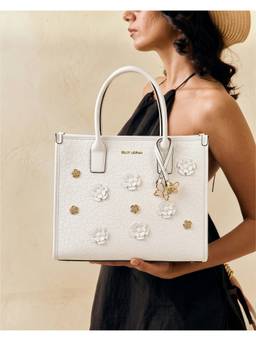 Emily Loran - Fleure White Handbag with Detachable Strap