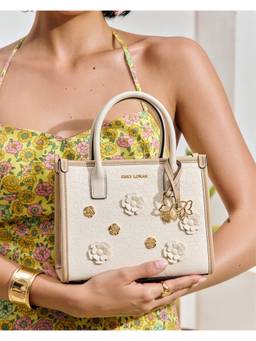 Emily Loran - Bloomelle Beige Handbag with Detachable Strap