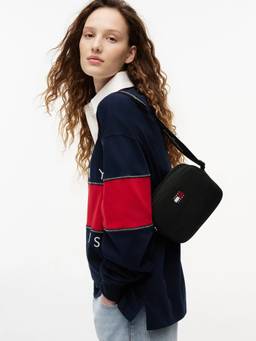 Tommy Hilfiger - Logo Black Polyester Sling Bag