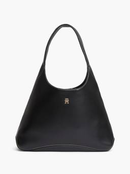 Tommy Hilfiger - Solid Black Polyurethane Hobo Shoulder Bag