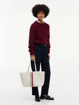 Tommy Hilfiger - Logo Beige Polyurethane Shoulder Bag