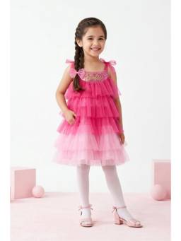 TINY GIRL - Barbie Sleeveless Sequins Embellished Designed Layered Dress