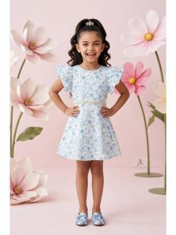 TINY GIRL - White Floral Polyester Dress