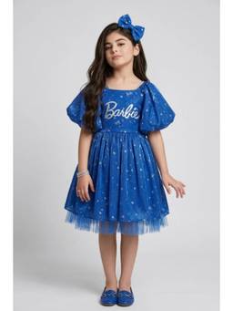 TINY GIRL - Off Shoulder Dress- Blue