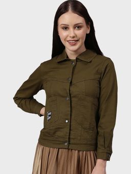 Campus Sutra - Green Solid Jacket