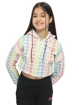 Natilene - Girls Conversational Printed Hooded Sweatshirt