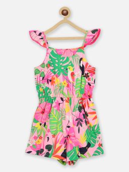 Natilene - Girls Printed Pure Cotton Jumpsuit