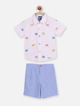 Nautinati - Boys Printed Pure Cotton Shirt with Shorts (Set of 2)