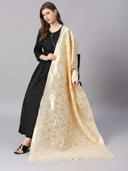 Dupatta Bazaar - Womens Banarasi Silk Dupatta with Floral Weaving