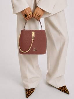 Akiki London - Women's Oxford Sling Bag with Pouch and Wallet (Brown) (Small)
