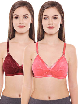 Bodycare - Women Cotton Spandex Full Coverage Non Padded Regular Bra (Pack of 2)