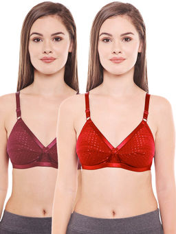 Bodycare - Women Cotton Spandex Full Coverage Non Padded Regular Bra (Pack of 2)