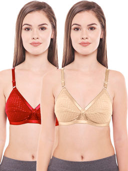 Bodycare - Women Cotton Spandex Full Coverage Non Padded Regular Bra (Pack of 2)