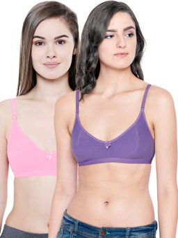 Bodycare - Women Cotton Spandex Full Coverage Non Padded Regular Bra (Pack of 2)