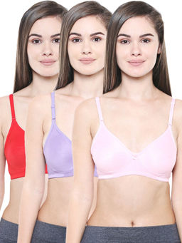 Bodycare - Women Cotton Full Coverage Non Padded Regular Bra (Pack of 3)
