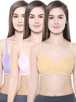 Bodycare - Women Cotton Full Coverage Non Padded Regular Bra (Pack of 3)