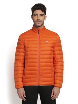 WILDCRAFT - Men Nylon Solid Plain Jacket-Orange