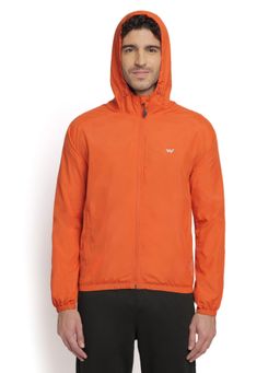 WILDCRAFT - Men Polyester Solid Plain Jacket- Deep Orange