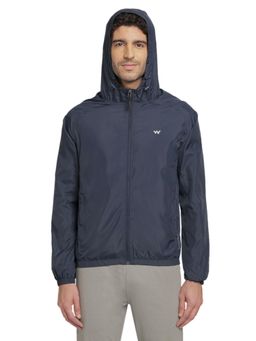 WILDCRAFT - Men Polyester Solid Plain Jacket-Navy Blue