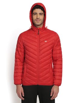 WILDCRAFT - Men Nylon Solid Plain Jacket-Red