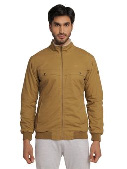 WILDCRAFT - Men Cotton Solid Plain Jacket-Khaki