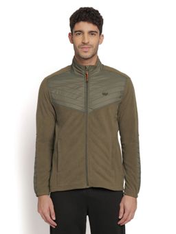 WILDCRAFT - Men Textile Stripes Jacket-Olive