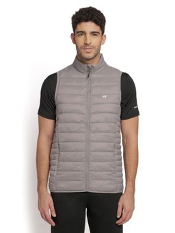 WILDCRAFT - Men Nylon Solid Plain Jacket-Grey