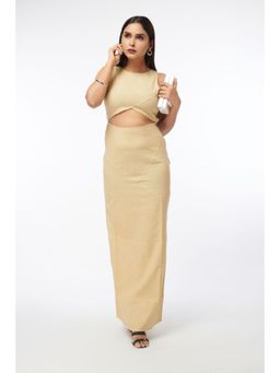 How When Wear - Beige Linen Strappy Back Maxi Dress