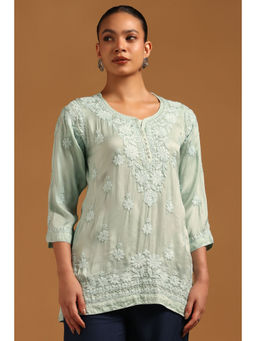 Soch - Green Embroidered Round Neck Tunic