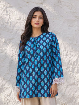 KAFTANIZE - Blue Printed Comfortable Kurti