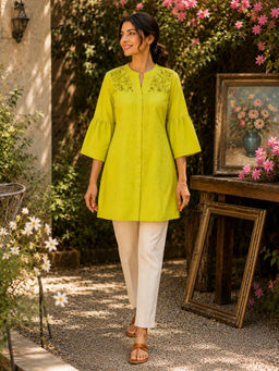 Nayam by lakshita - Embroidered kurti Mandarin Neck Kurti