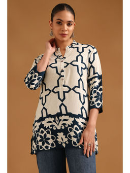 Soch - Blue Floral Mandarin Neck Tunic
