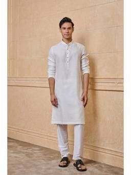TASVA - White Jacquard Kurta Set